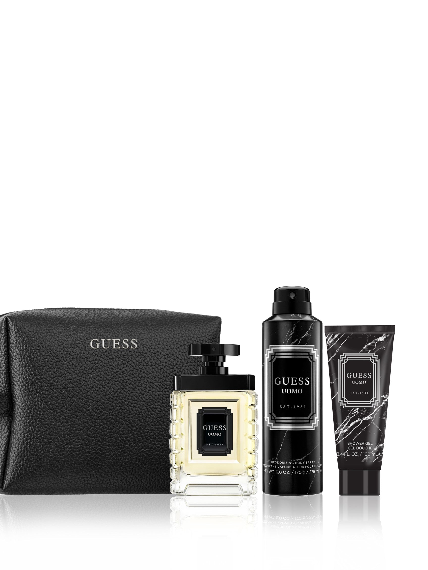 GUESS UOMO EDT 100ML +BODY SPRAY 226ML + SHOWER GEL 100ML +BAG