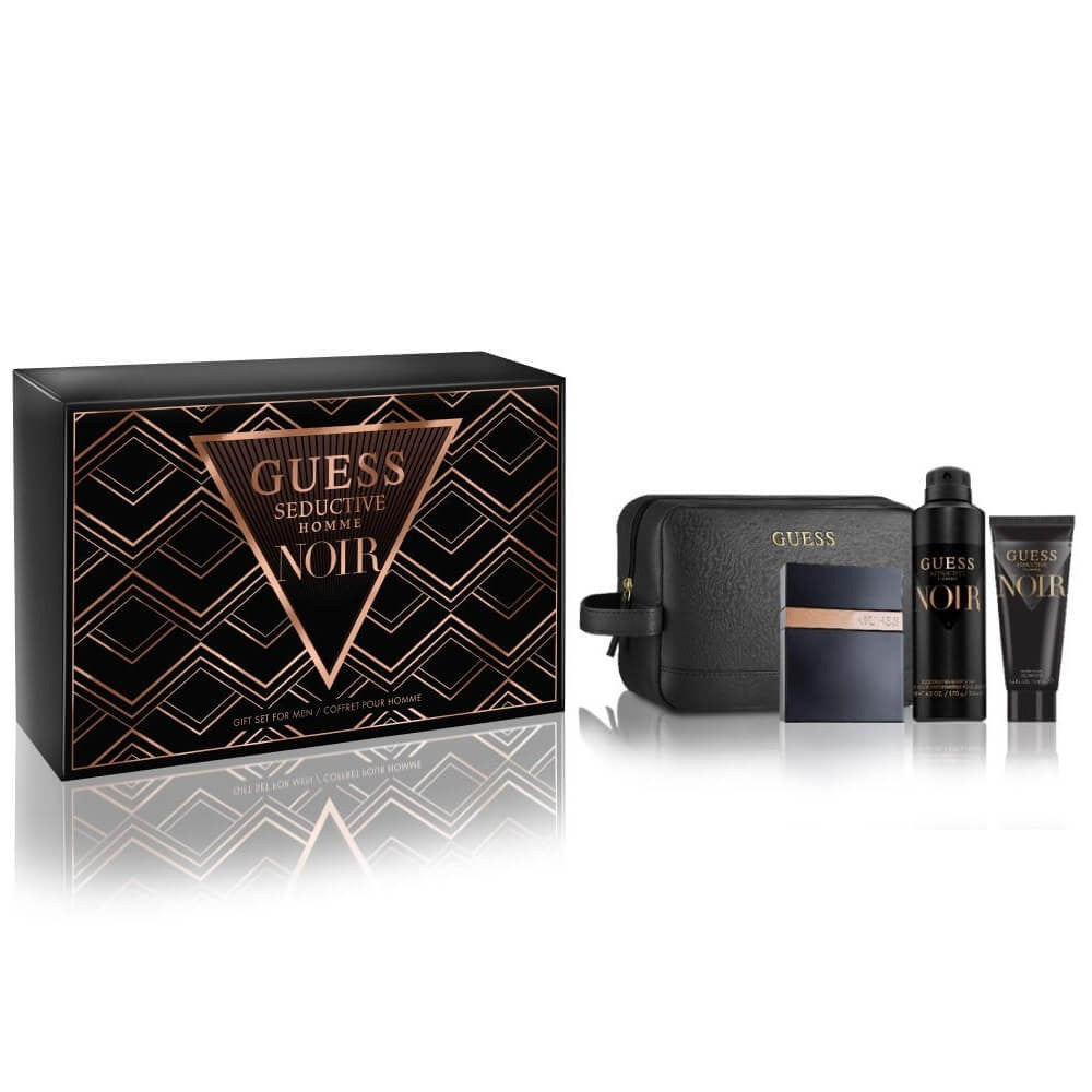 SET GUESS SEDUCTIVE  NOIR EDT 100ML +BODY SPRAY 226ML + SHOWER GEL 100ML +BAG