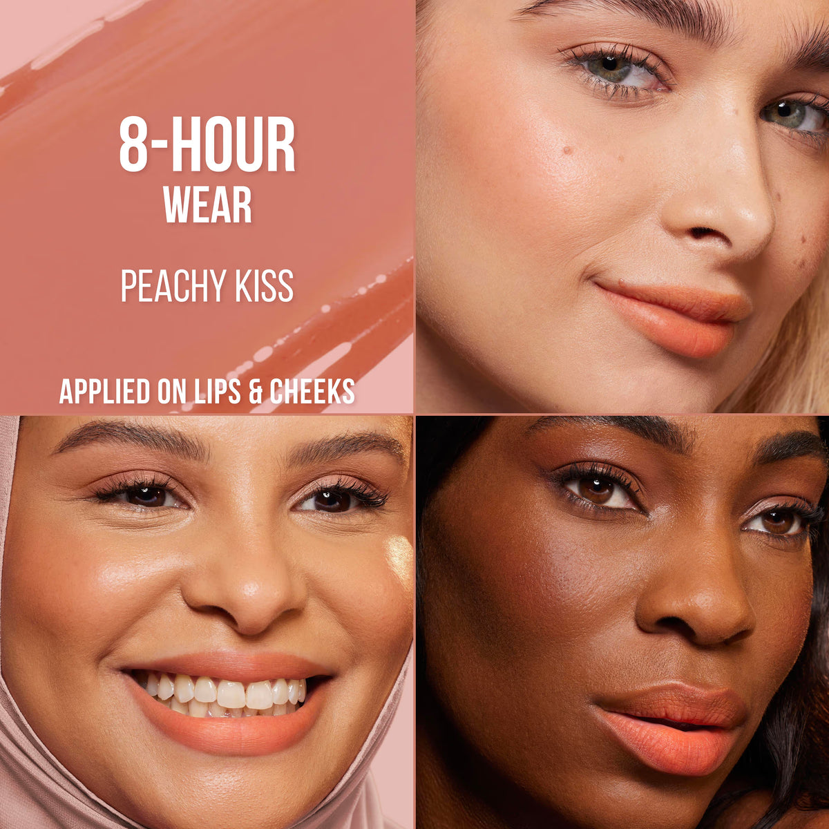 Huda Beauty Lip Blush Creamy Lip Cheek Stain- Peachy Kiss
